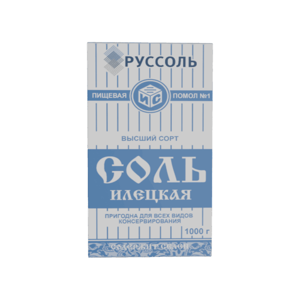 Соль пищевая «Илецкая» Высший сорт помол №1 (картонная пачка 1 кг)