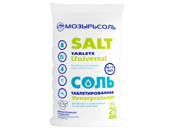 Соль таблетированная 25кг «Мозырьсоль»